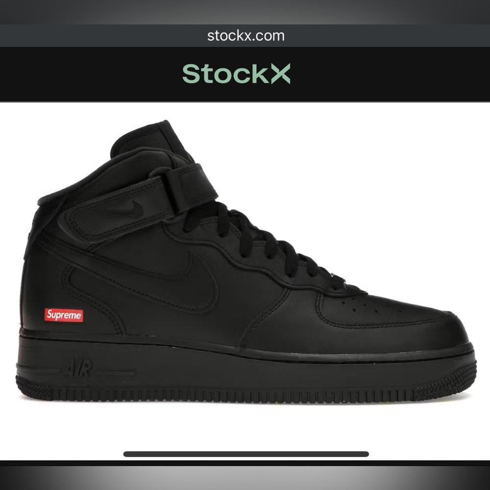 Air force one mid Supreme . Black authentique brand new !
